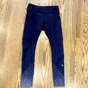 Lululemon Tight Stuff run right size 4 indigo blue